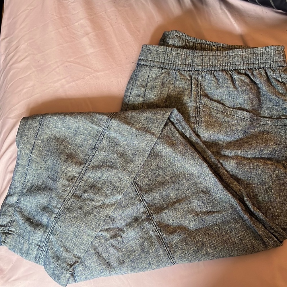 Linen pants with elastic waist